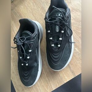 Adidas Black and White Sneakers with Textured Design